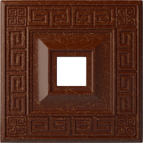 Ekena Millwork Eris Medallion (Canopies up to 9 7/8"), 18"W x 18"H x 3 1/2"ID x 1 1/8"P, Burnished Mahogany Crackle CM18ERBMC - main